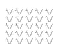 sourcing map 25pcs Single Button Kayak Paddle Snap Spring Clip 4.7x7x29mm 65Mn Spring Steel V-Shaped Hollow Lift Telescopic Locking Tube Pole Clips for Tent Umbrella Camping