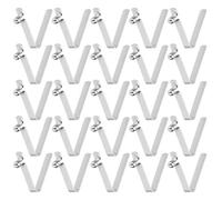 sourcing map 25pcs Single Button Kayak Paddle Snap Spring Clip 4x6.5x26mm 65Mn Spring Steel V-Shaped Hollow Lift Telescopic Locking Tube Pole Clips for Tent Umbrella Camping