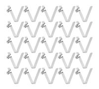sourcing map 25pcs Single Button Kayak Paddle Snap Spring Clip 5.5x8.5x33.5mm 65Mn Spring Steel V-Shaped Hollow Lift Telescopic Locking Tube Pole Clips for Tent Umbrella Camping
