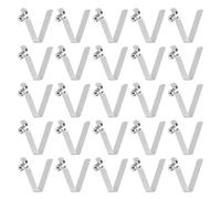 sourcing map 25pcs Single Button Kayak Paddle Snap Spring Clip 5.5x8.5x34mm 65Mn Spring Steel V-Shaped Hollow Lift Telescopic Locking Tube Pole Clips for Tent Umbrella Camping