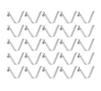 sourcing map 25pcs Single Button Kayak Paddle Snap Spring Clip 5.5x8x38mm 65Mn Spring Steel V-Shaped Hollow Lift Telescopic Locking Tube Pole Clips for Tent Umbrella Camping