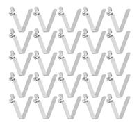 sourcing map 25pcs Single Button Kayak Paddle Snap Spring Clip 5x6.5x33mm 65Mn Spring Steel V-Shaped Hollow Lift Telescopic Locking Tube Pole Clips for Tent Umbrella Camping