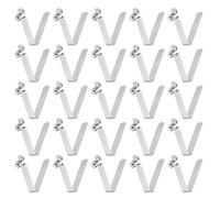 sourcing map 25pcs Single Button Kayak Paddle Snap Spring Clip 5x7.5x31mm 65Mn Spring Steel V-Shaped Hollow Lift Telescopic Locking Tube Pole Clips for Tent Umbrella Camping