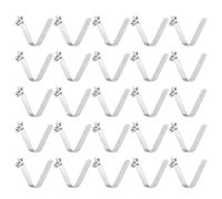sourcing map 25pcs Single Button Kayak Paddle Snap Spring Clip 6x10x47mm 65Mn Spring Steel V-Shaped Hollow Lift Telescopic Locking Tube Pole Clips for Tent Umbrella Camping