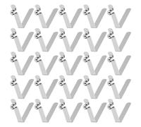 sourcing map 25pcs Single Button Kayak Paddle Snap Spring Clip 6x7x30mm 65Mn Spring Steel V-Shaped Hollow Lift Telescopic Locking Tube Pole Clips for Tent Umbrella Camping