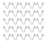 sourcing map 25pcs Single Button Kayak Paddle Snap Spring Clip 6x8x36mm 65Mn Spring Steel V-Shaped Hollow Lift Telescopic Locking Tube Pole Clips for Tent Umbrella Camping