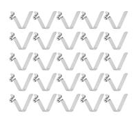 sourcing map 25pcs Single Button Kayak Paddle Snap Spring Clip 6x9x34mm 65Mn Spring Steel V-Shaped Hollow Lift Telescopic Locking Tube Pole Clips for Tent Umbrella Camping