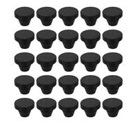 sourcing map 25Pcs Snug Plugs, Rubber Hole Plugs Round Soft Flexible Stopper Fit 8mm (0.31 Inch) Hole Dia., Waterproof Silicone Plug for Round Holes Sealing Kitchen Furniture, Black