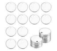 sourcing map 25Pcs Stainless Steel Blank Stamping Tag Engraved Stainless Steel Round Charm Pendant with Holes 7mm/0.28" Silver for Pendant Bracelet Necklace Jewelry Making Earring