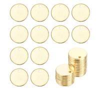 sourcing map 25Pcs Stainless Steel Blank Stamping Tag Engraved Stainless Steel Round Charm Pendant with Holes 10mm/0.39" Gold for Pendant Bracelet Necklace Jewelry Making Earring