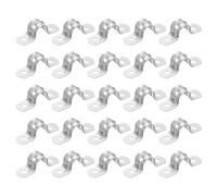 Sourcing Map 25Pcs Stainless Steel Pipe Clamp, Silver, 1/2 Inch (12mm) Tube OD, 2 Holes, U Bracket Tube Clip for Pipe or Cable Fixing