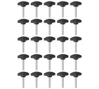 sourcing map 25pcs Tee Wing Knobs Thumb Screws M6 x 40mm Standard Male Thread Plastic T Knobs Handles Hand Clamping Knobs Grip Thumbscrew, Black