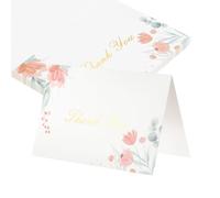 sourcing map 25Pcs Thank You Cards, 5.9"x7.9" Floral Folded Blank Cardstock, Thank You Notes for Greeting Cards Wedding Graduation Birthday DIY Craft Invitations, Twin Daisy Style