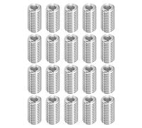 sourcing map 25Pcs Threaded Inserts, M6-1x20 & M10-1.5x20 Stainless Steel 303 Screw Thread Sleeves Thread Repair Insert for Mechanical Equipment
