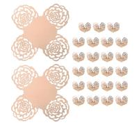 sourcing map 25PCS Truffle Wrappers, 4 Inch Mirror Paper Chocolate Candy Wrappers Rose Hollow Out Dessert Tray Square Baking Cups for Wedding Birthday Party Dessert Shops, Rose Gold