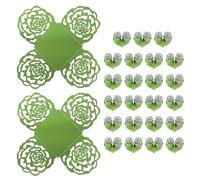 sourcing map 25PCS Truffle Wrappers, 4 Inch Mirror Paper Chocolate Candy Wrappers Rose Hollow Out Dessert Tray Square Baking Cups for Wedding Birthday Party Dessert Shops, Light Green
