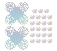 sourcing map 25PCS Truffle Wrappers, 4 Inch Mirror Paper Chocolate Candy Wrappers Rose Hollow Out Dessert Tray Square Baking Cups for Wedding Birthday Party Dessert Shops, Iridescent Color