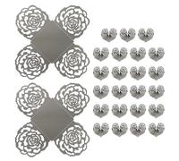 sourcing map 25PCS Truffle Wrappers, 4 Inch Mirror Paper Chocolate Candy Wrappers Rose Hollow Out Dessert Tray Square Baking Cups for Wedding Birthday Party Dessert Shops, Gray