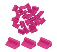 sourcing map 25pcs USB Type A Port Plugs Covers Caps Silicone Anti Dust Protector for USB Female End, Rose Red