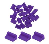 sourcing map 25pcs USB Type A Port Plugs Covers Caps Silicone Anti Dust Protector for USB Female End, Purple