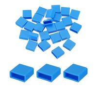 sourcing map 25pcs USB Type A Port Plugs Covers Caps Silicone Anti Dust Protector for USB Male End, Blue