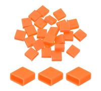 sourcing map 25pcs USB Type A Port Plugs Covers Caps Silicone Anti Dust Protector for USB Male End, Orange