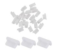 sourcing map 25pcs USB Type C Port Plugs Covers Caps Silicone Anti Dust Protector for USB Female End, White