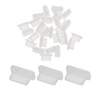 sourcing map 25pcs USB Type C Port Plugs Covers Caps Silicone Anti Dust Protector for USB Female End, Clear