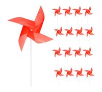 sourcing map 25pcs Windmills for the Yard Garden 17" x 11" 4 Leaves Pinwheels Wind Mills Spinners Windproof Waterproof Bird Devices with Stakes for Patio Decor, Red