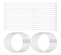 sourcing map 25pcs Wire Keychain Cable 12" Plastic Coated 1.5mm Stainless Steel Keychains Key Ring Cable Loop Rings for Hanging Luggage Tags Key ID Tags, Silver