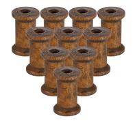 sourcing map 25Pcs Wooden Empty Spool, 0.6" x 0.9" Unfinished Wooden Spools Wire Weaving Bobbins Empty Thread Spools for Crafts DIY Art Embroidery Sewing Thread Twine, Camel