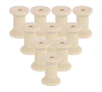 sourcing map 25Pcs Wooden Empty Spool, 0.8" x 1.2" Unfinished Wooden Spools Wire Weaving Bobbins Empty Thread Spools for Crafts DIY Art Embroidery Sewing Thread Twine, Wood Color