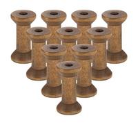 sourcing map 25Pcs Wooden Empty Spool, 0.8" x 1.6" Unfinished Wooden Spools Wire Weaving Bobbins Empty Thread Spools for Crafts DIY Art Embroidery Sewing Thread Twine, Camel