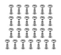 sourcing map 25set Chicago Screw M5x10mm Phillips Nail Rivet Stud Bolts Rivets Binding Post Screw for DIY Craft Leather Belt Bag Bookbinding, Gunmetal