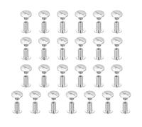 sourcing map 25set Chicago Screw M5x10mm Phillips Nail Rivet Stud Bolts Rivets Binding Post Screw for DIY Craft Leather Belt Bag Bookbinding, White