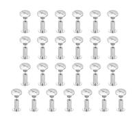 sourcing map 25set Chicago Screw M5x12mm Phillips Nail Rivet Stud Bolts Rivets Binding Post Screw for DIY Craft Leather Belt Bag Bookbinding, White