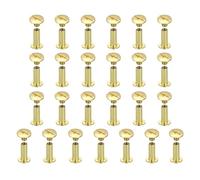 sourcing map 25set Chicago Screw M5x15mm Phillips Nail Rivet Stud Bolts Rivets Binding Post Screw for DIY Craft Leather Belt Bag Bookbinding, Gold