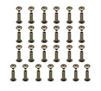 sourcing map 25set Chicago Screw M5x15mm Phillips Nail Rivet Stud Bolts Rivets Binding Post Screw for DIY Craft Leather Belt Bag Bookbinding, Bronze