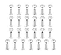 sourcing map 25set Chicago Screw M5x17mm Phillips Nail Rivet Stud Bolts Rivets Binding Post Screw for DIY Craft Leather Belt Bag Bookbinding, White