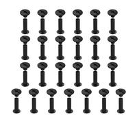 sourcing map 25set Chicago Screw M5x18mm Phillips Nail Rivet Stud Bolts Rivets Binding Post Screw for DIY Craft Leather Belt Bag Bookbinding, Black