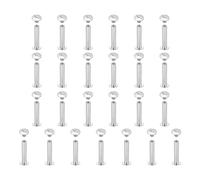 sourcing map 25set Chicago Screw M5x25mm Phillips Nail Rivet Stud Bolts Rivets Binding Post Screw for DIY Craft Leather Belt Bag Bookbinding, White