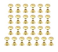 sourcing map 25set Chicago Screw M5x4mm Phillips Nail Rivet Stud Bolts Rivets Binding Post Screw for DIY Craft Leather Belt Bag Bookbinding, Gold