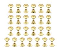 sourcing map 25set Chicago Screw M5x5mm Phillips Nail Rivet Stud Bolts Rivets Binding Post Screw for DIY Craft Leather Belt Bag Bookbinding, Gold