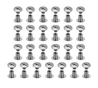 sourcing map 25set Chicago Screw M5x7mm Phillips Nail Rivet Stud Bolts Rivets Binding Post Screw for DIY Craft Leather Belt Bag Bookbinding, Gunmetal