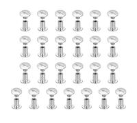 sourcing map 25set Chicago Screw M5x9mm Phillips Nail Rivet Stud Bolts Rivets Binding Post Screw for DIY Craft Leather Belt Bag Bookbinding, White