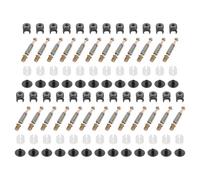 sourcing map 25Set Furniture Connectors Kit, 10x12mm Furniture Cam Lock Fitting with M6x40mm Dowel Fasteners and Plastic Cap, 3-in-1 Fixing Screws Set for Splicing Assembly of Table Cabinets