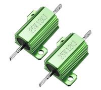 sourcing map 25W 12k Ohm 5% Aluminum Housing Resistor Screw Tap Chassis Mounted Aluminum Case Wirewound Resistor Load Resistors Green 2 pcs
