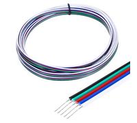 sourcing map 26 Gauge 5 Conductor Electrical Wire Tinned Copper Cable 15FT Flexible Stranded Hook-up Wire for LED Strips Lamps Residential Wiring Car Circuit