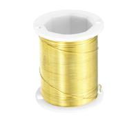 sourcing map 26 Gauge Copper Wires for Jewelry Making, 1 Roll 22m Craft Tarnish Resistant Beading Wire for Gardening, Electroculture, Beading, DIY Artwork (Gold Tone)
