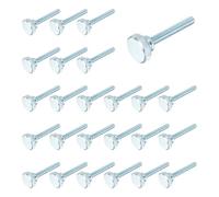 sourcing map 26 Pcs M6x40mm Knurled Thumb Screws, Carbon Steel Zinc Plated Flat Knurled Head Fully Threaded Screw Bolts Fasteners for Home, Machine